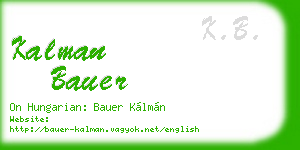 kalman bauer business card